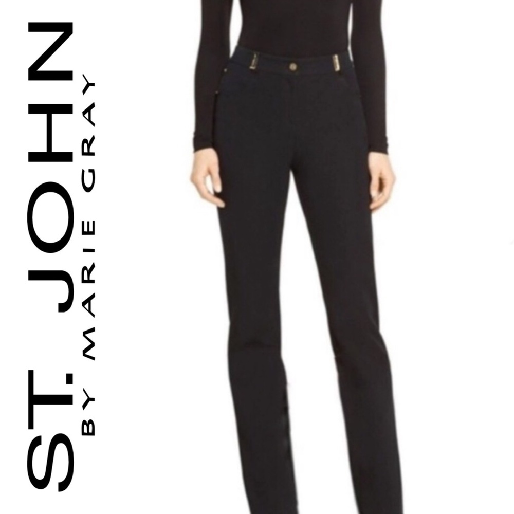 St. John Sport Classic High Rise Black Denim Jeans
